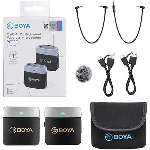 Boya BY-M1V1 Micrófono TRS y TRRS Inalámbrico 60 metros Conector 3.5mm