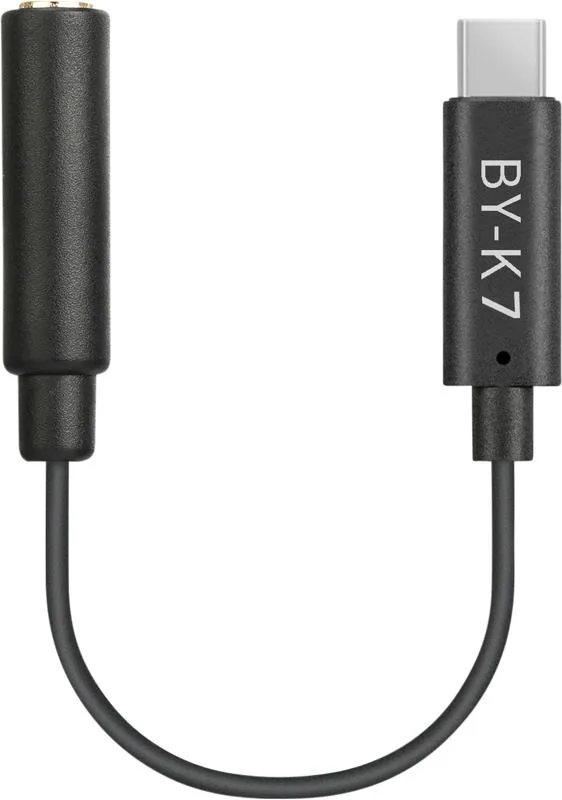 Boya BY-K7 Mini Cable Adaptador Para DJI OSMO Action 3.5mm TRS Hembra a USB-C Macho